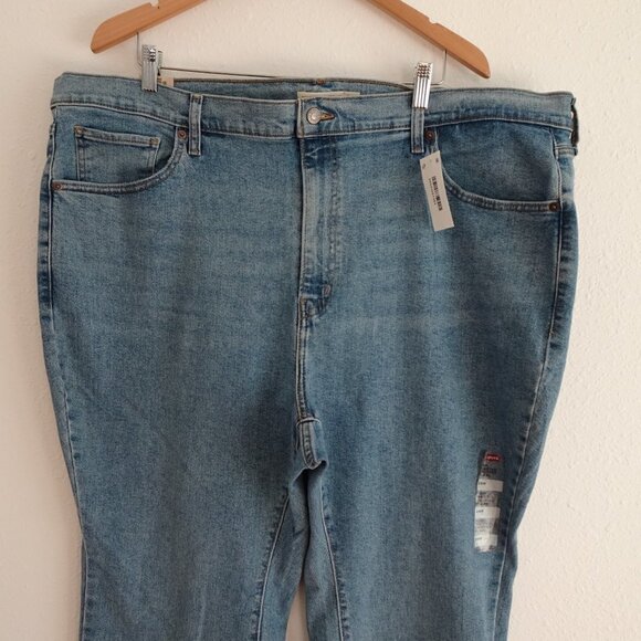 Levi's Cropped Flare Jeans Plus Size 24W Blue Denim Stretch High Waist - Picture 2 of 6
